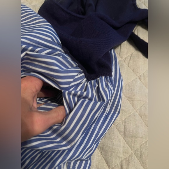 Lalavon Navy and White Striped Dress - Picture 7 of 12